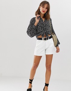 Белые шорты в винтажном стиле с завышенной талией Vero Moda - Белый