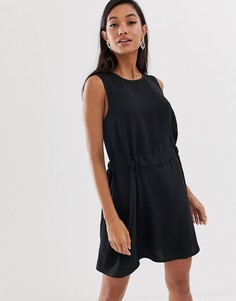 Платье мини без рукавов со сборками на талии ASOS DESIGN - Черный