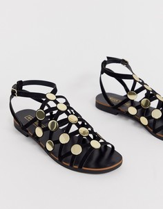 Черные сандалии с заклепками River Island - Черный