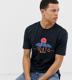 Свободная футболка с принтом Tokyo ASOS DESIGN Tall - Темно-синий