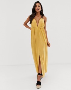 Платье макси с кольцами ASOS DESIGN - Желтый