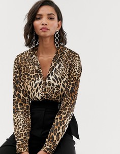 Рубашка с анималистичным принтом Y.A.S - Коричневый