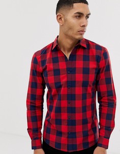 Красная рубашка в клетку Pull&Bear - Красный