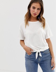 Белая футболка с декоративным узлом New Look - Белый