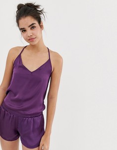Пижамный комплект с топом на бретелях и шортами Chelsea Peers - Фиолетовый