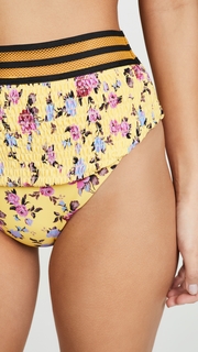 For Love & Lemons Paulina Ruched Bikini Bottoms