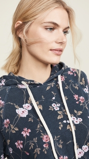 SUNDRY Floral Pocket Raglan Hoodie