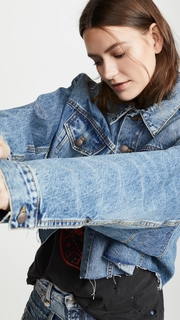R13 Cropped Oversized Trucker Jacket