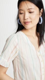 Madewell Sally Stripe Ruffle Button Down Shirt