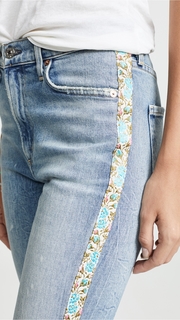 Citizens of Humanity Flora Stripe Demy Cropped Flare Jeans