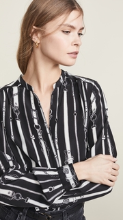 LAGENCE Bardot Band Collar Blouse