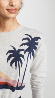 SUNDRY Tropical Sunset Crew Neck Sweater