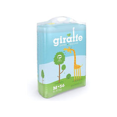 Трусики-подгузники Lovular Giraffe M 6-10 кг, 56 шт