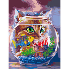 Картина по номерам Фрея "Котенок и рыбка", 30 х 40 см Freya