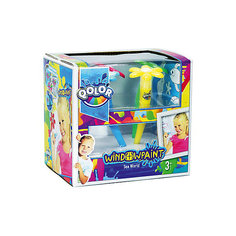 Набор фломастер-кисточка и краски акриловые Five Stars "Window paint", 4 цвета