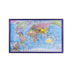 Настольный коврик-подкладка Brauberg для письма, с картой мира