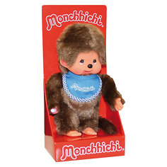 Мягкая игрушка Monchhichi Мончичи, мальчик в синем слюнявчике, 20 см