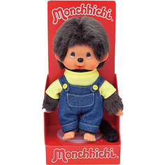 Мягкая игрушка Monchhichi Мончичи, мальчик в комбинезоне и желтой футболке, 20 см