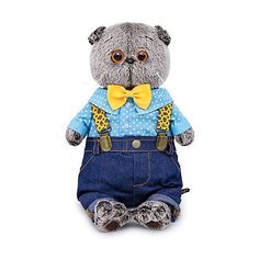 Мягкая игрушка Budi Basa Кот Басик в джинсах с подтяжками, 25 см
