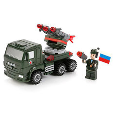 Конструктор Город мастеров "Камаз: Ракетная установка", с фигуркой