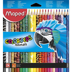 Набор цветных карандаей Maped Colorpeps Animals с декором, 24 цвета