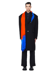 Черное шерстяное пальто с шарфом RAF Simons