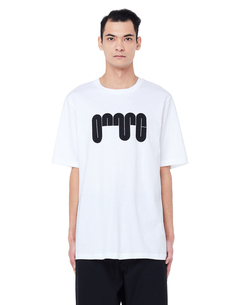 Белая футболка с принтом Oamc