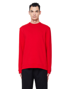 Красный свитшот с принтом на спине RAF Simons