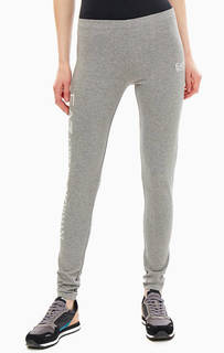 Серые хлопковые леггинсы с принтом EA7