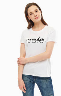 Белая хлопковая футболка оверсайз Armani Exchange