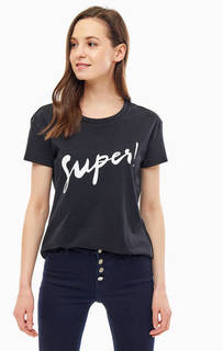 Черная хлопковая футболка с круглым вырезом Armani Exchange