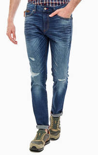 Рваные синие джинсы зауженного кроя J22 Armani Exchange