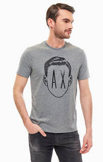 Футболка серого цвета с короткими рукавами Armani Exchange