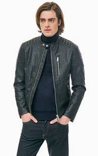 Черная куртка на двухзамковой молнии с карманами Armani Exchange