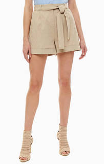 Короткие бежевые шорты с поясом Pinko