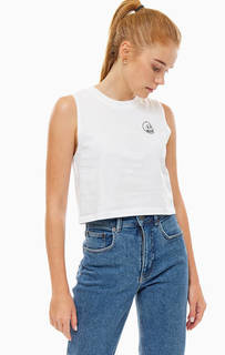 Укороченный белый топ из хлопка Cheap Monday