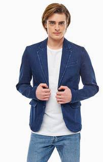 Синий джинсовый пиджак с карманами Tom Tailor Denim
