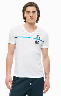Хлопковая футболка с треугольным вырезом Armani Exchange