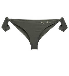 Плавки цвета хаки с золотистой вышивкой Emporio Armani