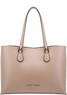 Вместительная бежевая сумка с длинными ручками Emporio Armani