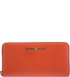 Кошелек оранжевого цвета на молнии Emporio Armani