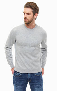 Серый джемпер из хлопка с логотипом бренда Armani Exchange