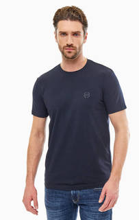 Синяя хлопковая футболка Armani Exchange