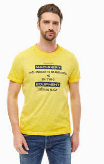 Хлопковая футболка желтого цвета с короткими рукавами Tom Tailor