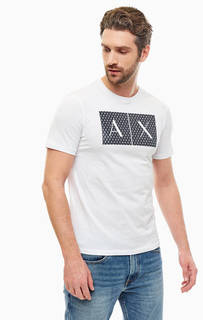Хлопковая футболка с контрастным принтом Armani Exchange