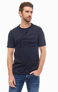 Синяя хлопковая футболка Armani Exchange