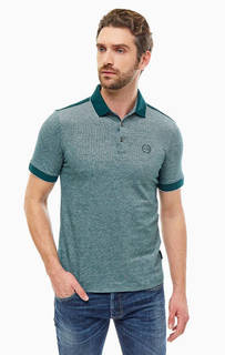 Бирюзовая футболка поло из хлопка Armani Exchange