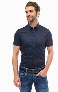 Синяя хлопковая рубашка Armani Exchange