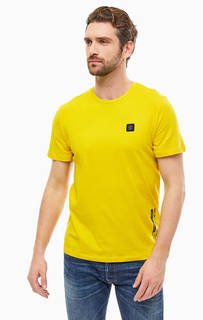 Желтая хлопковая футболка с короткими рукавами Tom Tailor