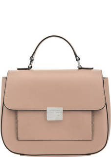 Коричневая сумка с откидным клапаном на замке Emporio Armani